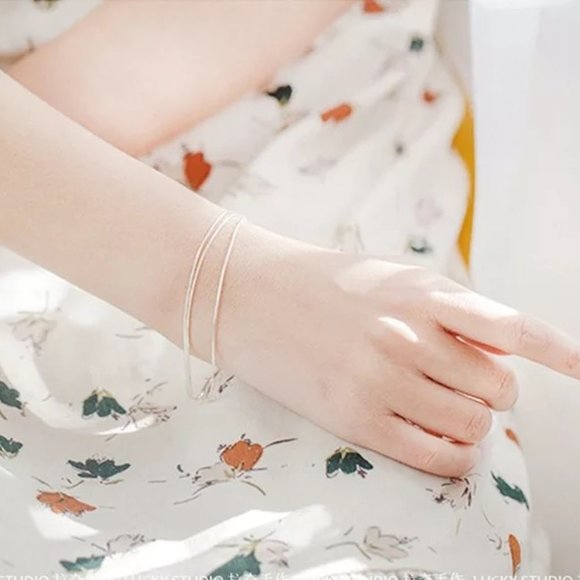 14k Gold Multi Layer Chain Bracelet/Anklet Sterling Silver - Picture 6 of 10